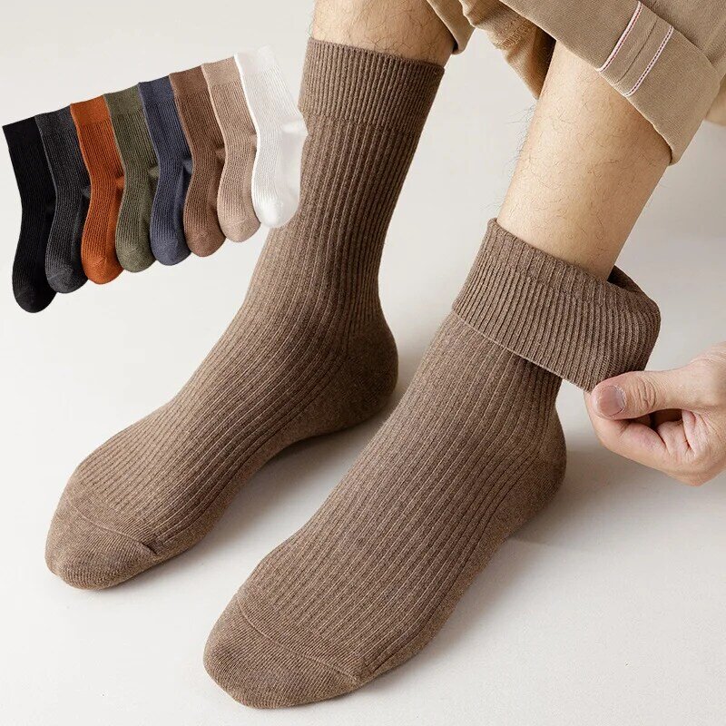 Meias masculinas 2022 nova moda listrado algodão tripulação meias malha estilo respirável antibacteriano sólido vestido meias de alta qualidade