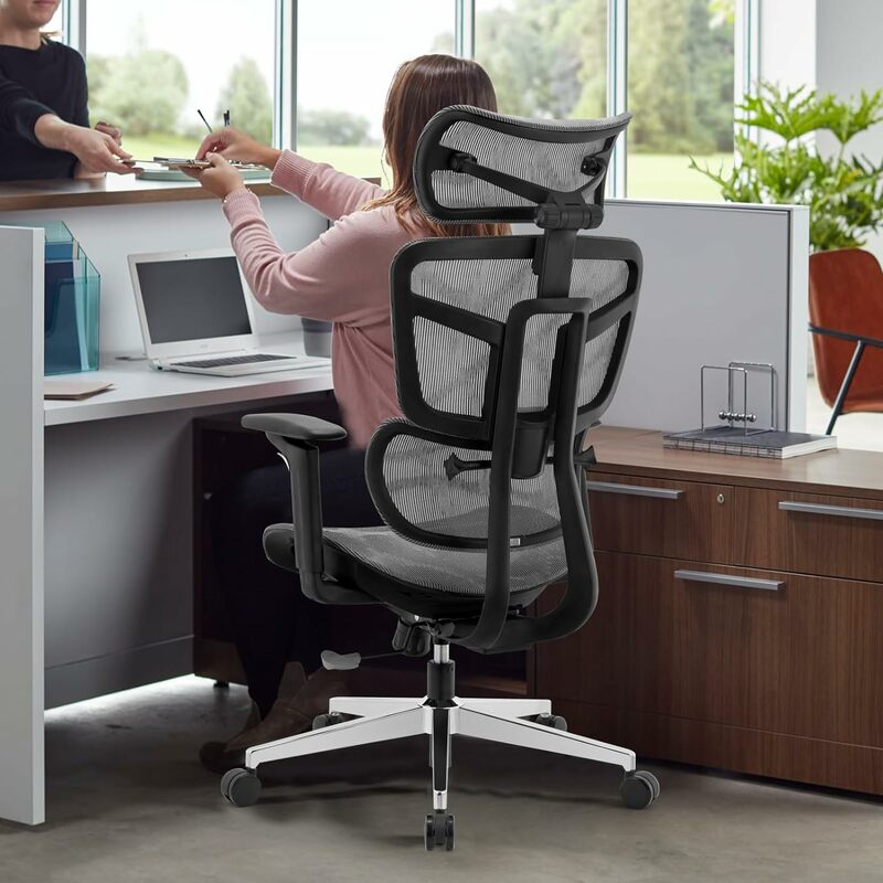 Zlchain-kursi kantor punggung tinggi ergonomis, kursi meja rumah, tugas penyesuaian, Kursi Komputer Mesh