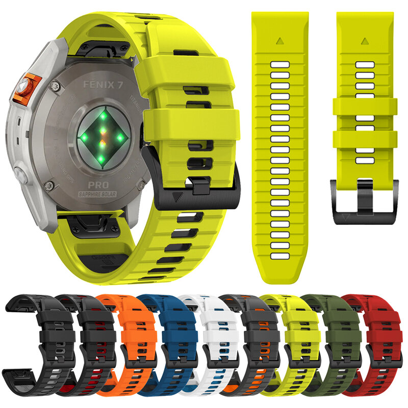 Bracelet de montre en silicone bicolore, bracelet QuickFit, bracelet pour Garmin Epix Pro, Isabel 2, 47mm, 51mm, Fenix 7X, 7 Pro, Quatix 6, 6X, 5X, 22mm, 26mm
