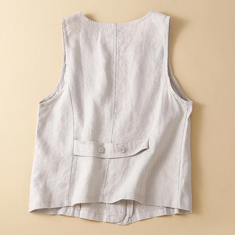 Women Vest Stylish Women's Sleeveless V Neck Cardigan Vest for Casual Daily Wear Slim Fit Solid Color Waistcoat for Ladies
