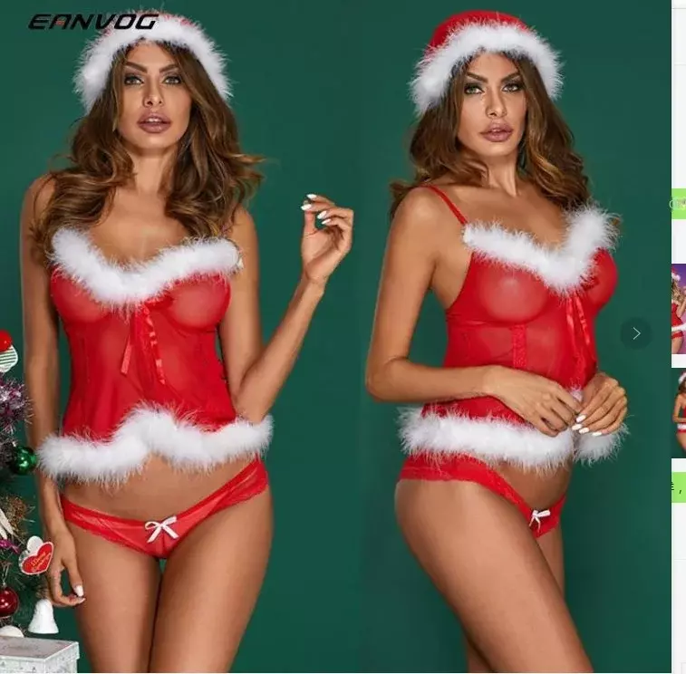 Hot-Selling Sexy Lingerie En Kerstuniformen Voor De Verleiding Van Vrouwen Zijn Populair In De Europese En Amerikaanse Grensoverschrijdende Handel.