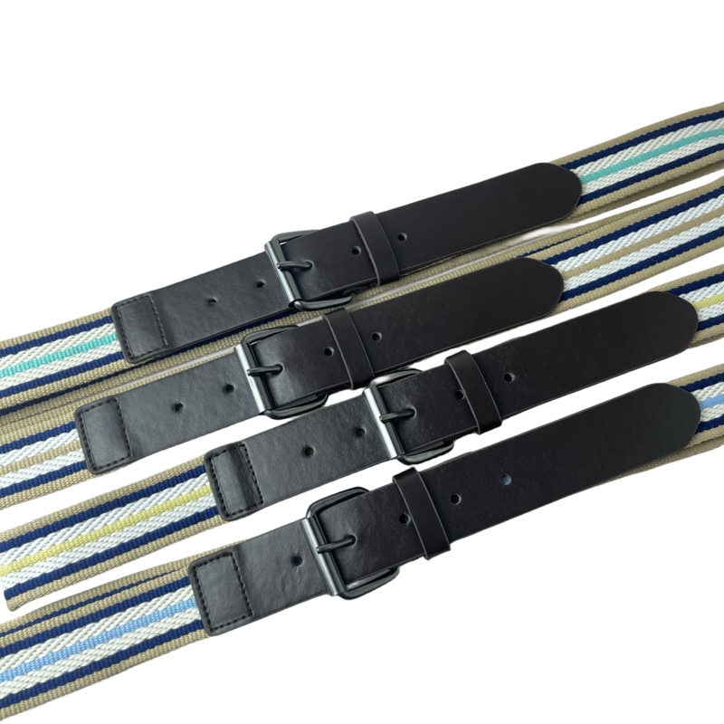 1 PC Boys & Girls Roller Buckle Casual Canvas Stripe Belt