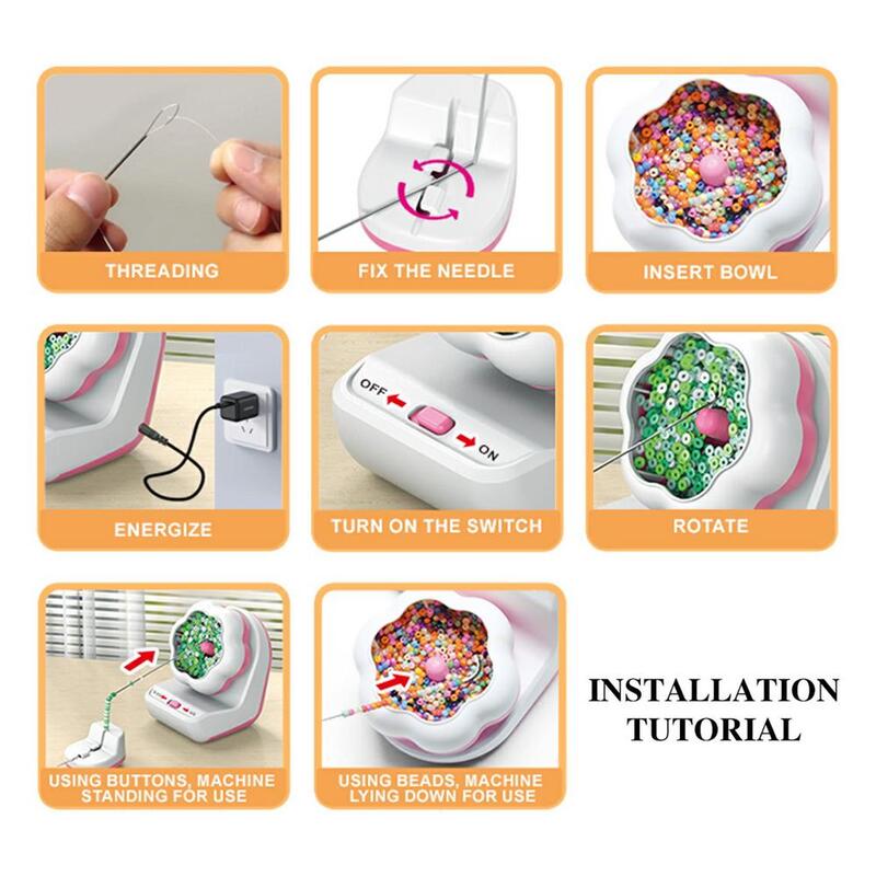 Różowy automatyczny Spinner z koralikami USB elektryczny Spinner wielofunkcyjny kreatywny gliniany koralik do bransoletek naszyjnik łańcuszki w talii