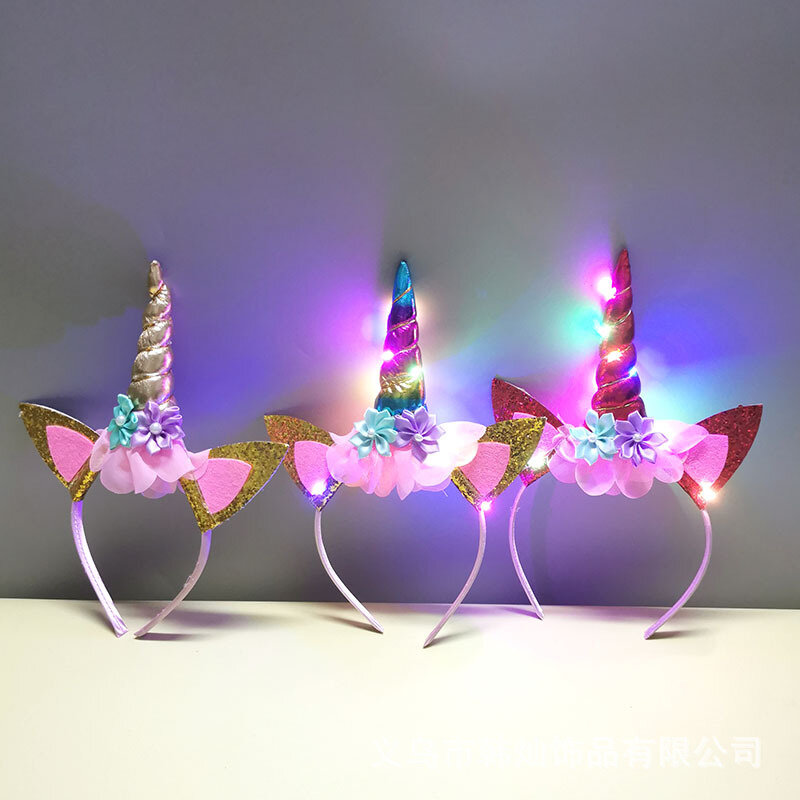 Diadema de unicornio para niña, horquillas rosas para fiesta, accesorios únicos para el cabello de dibujos animados, 2023