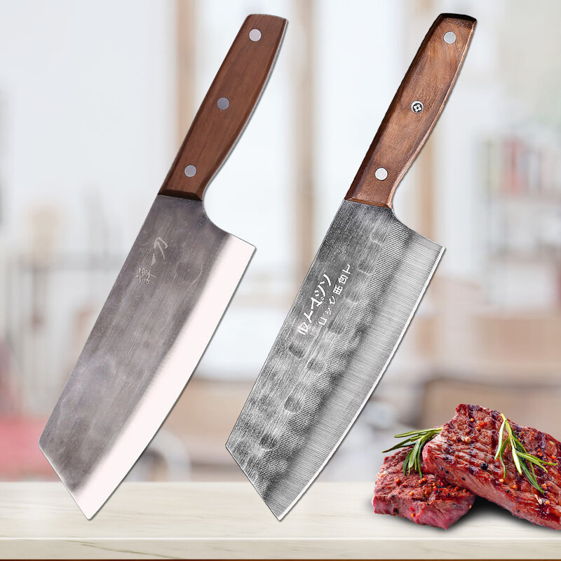Coltello da cucina forgiato in stile giapponese mannaia coltello da cuoco coltello da cucina in acciaio inossidabile per uso domestico coltello da affettare da donna