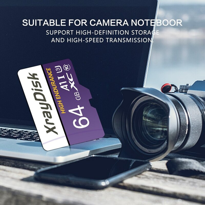 Scheda di memoria Xraydisk TF Card 64G ad alta velocità con adattatore A1 U3 classe 10 V30 per telefono/fotocamera/Dash