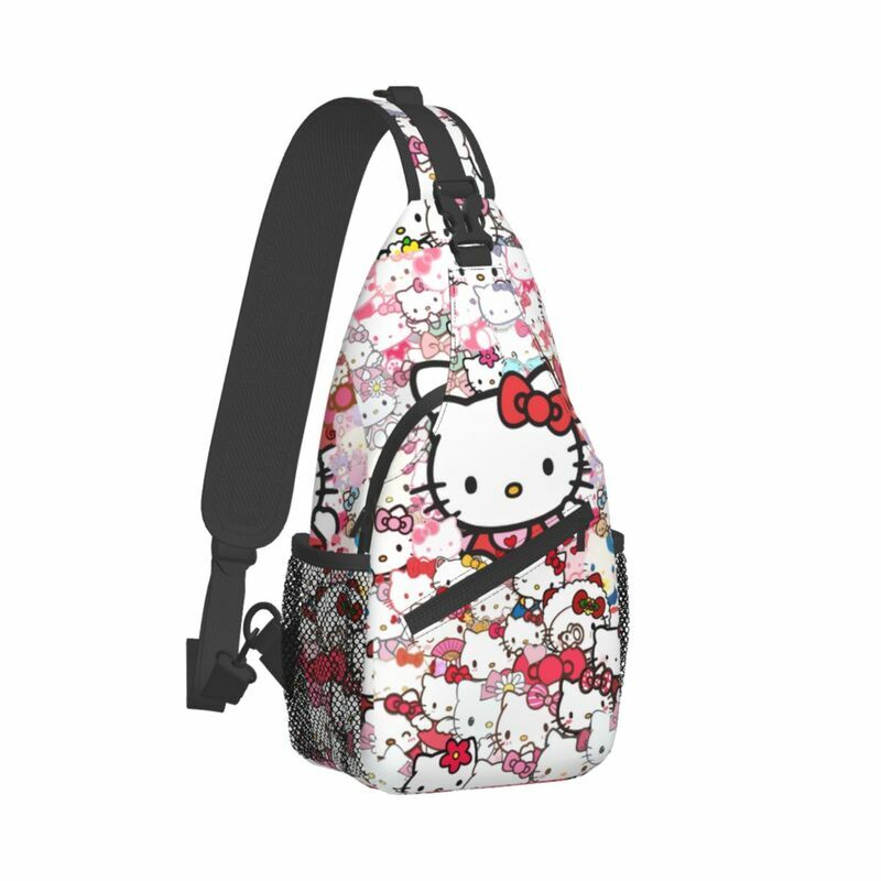 Hello Kitty Sanrio Sling Crossbody Backpack Men Custom Chest Shoulder Bag for Travel Hiking Daypack