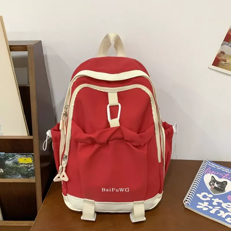 Вместительные рюкзаки простые 2024 новые школьные рюкзаки для студентов высококачественные нейлоновые дорожные рюкзаки на молнии Бесплатная доставка