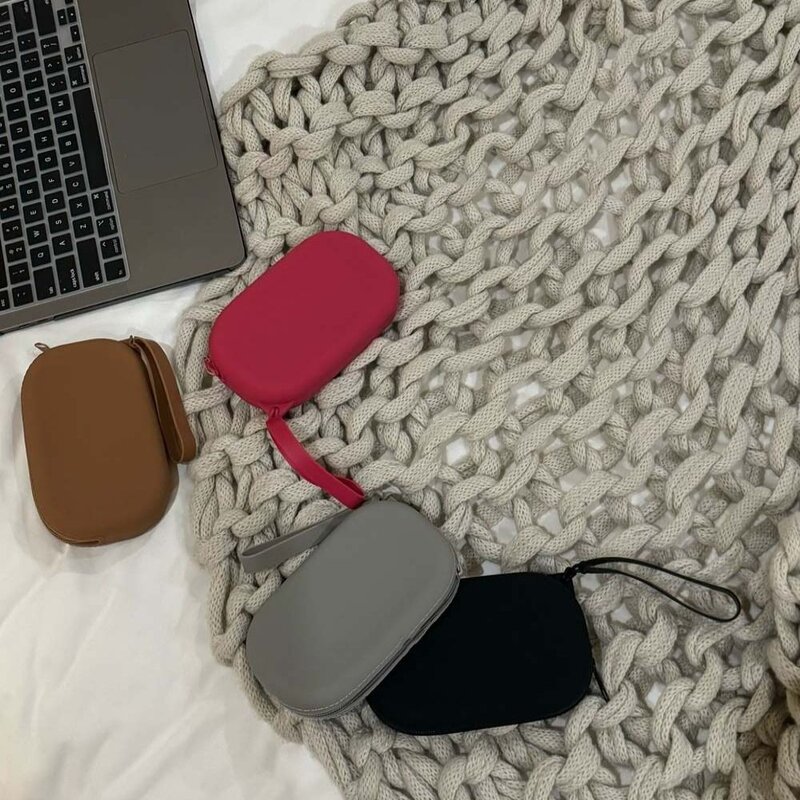Borsa cosmetica in Silicone Color Morandi portamonete borsa portaoggetti multifunzione di grande capacità borsa rettangolare in tinta unita per piccoli oggetti
