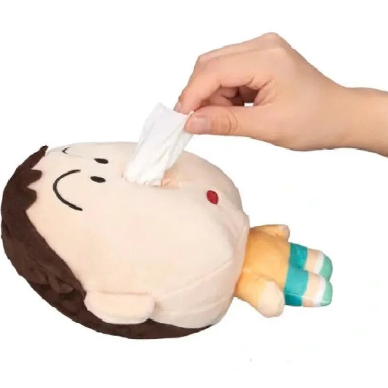 22cm Anime Boochan peluche ciondolo portachiavi cassetto scatola di carta bambola cartone animato moccio scatola di asciugamani di carta bambola