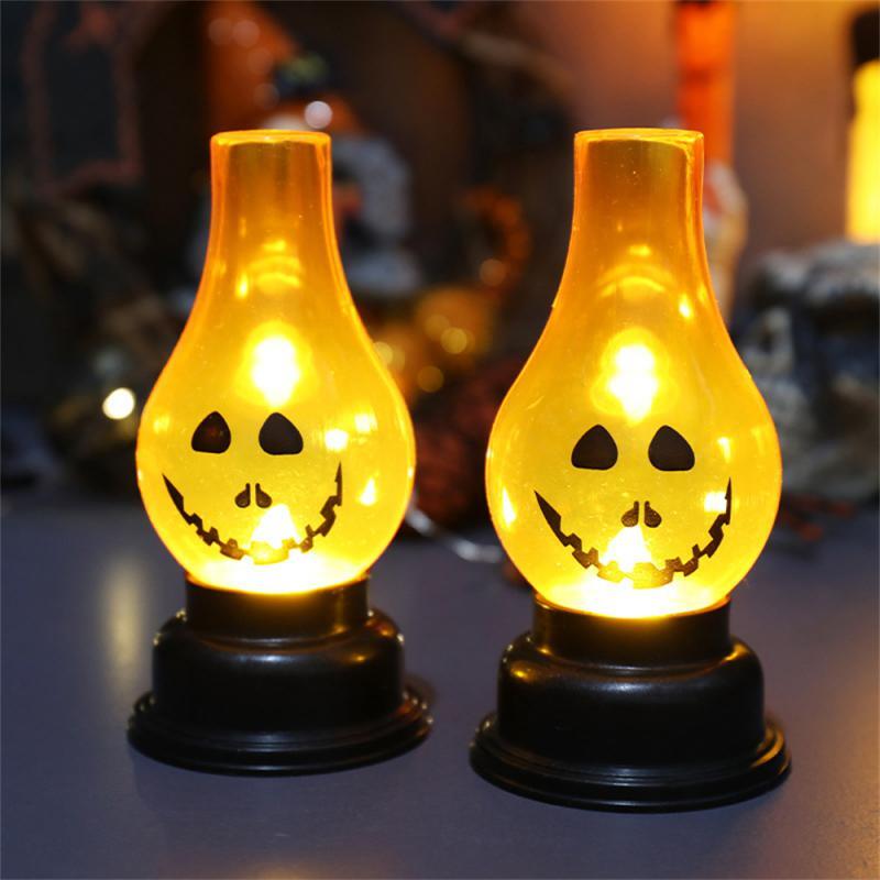 Маленький и портативный фонарь Джек-о-фонарь для Хэллоуина, украшение для Хэллоуина с уникальным дизайном, светодиодное освещение для праздника