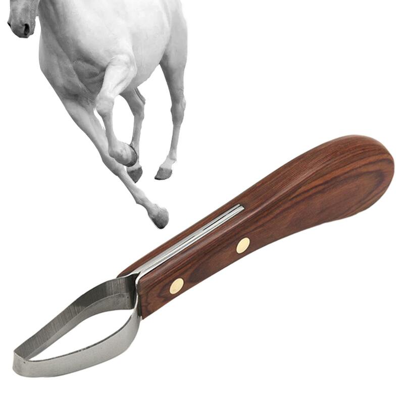 Coltello per zoccoli con manico in legno strumenti per maniscalco liscio strumento da taglio per zoccoli sinistro destro per capre maiale cavallo da fattoria bovini