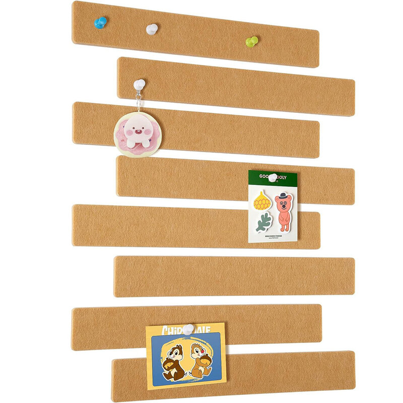 Auto-adesivo pequeno Cork Board tiras, parede, mesa, casa, sala de aula, escritório, colar notas, fotos, programação, 5 pcs