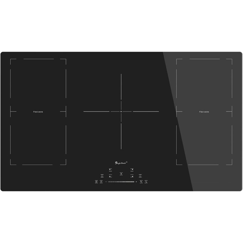 36 Inch Induction Cooktop 5 Boost Burners, Built-in Electric Stove Top Cooker with Double Flexi Zone, Keep Warm Function