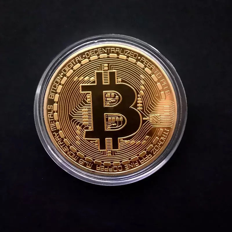เหรียญ Bitcoin สะสมชุบทองของขวัญที่ระลึกทางกายภาพของ casascius bit BTC โลหะโบราณ