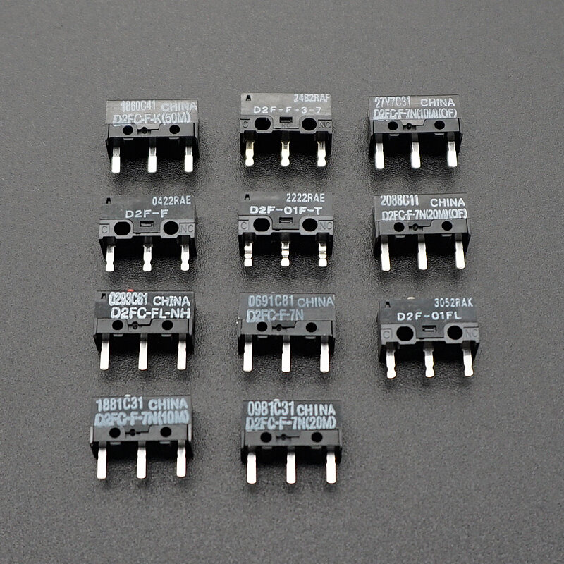 Micro Switch Original para Mouse, D2FC-F-7N, 10M, 20M, OMRON 60MN D2FC-F-K, 50m, D2FC-FL-NH, D2F-F, D2F-01FL, D2F-01F-T, 2, 2Pcs