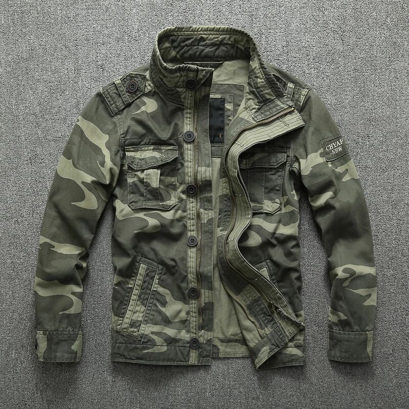 Outono masculino nova camuflagem casual jaqueta estilo safari denim carga jaqueta militar outwear plus size moda primavera casaco
