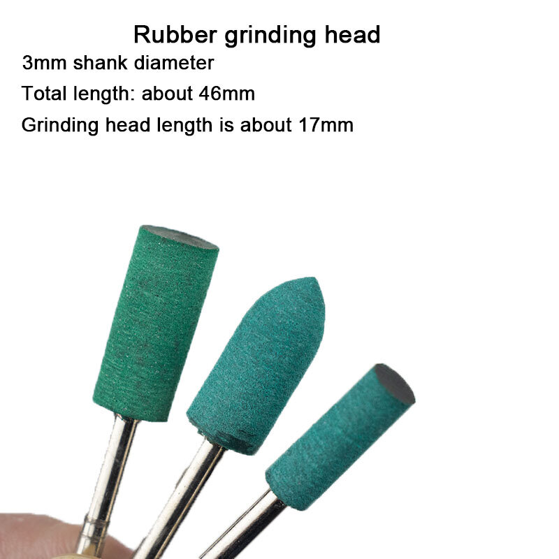 10 pcs Rubber Mounted Point Grinding Head for Mould Polishing Rotary Power Tools
