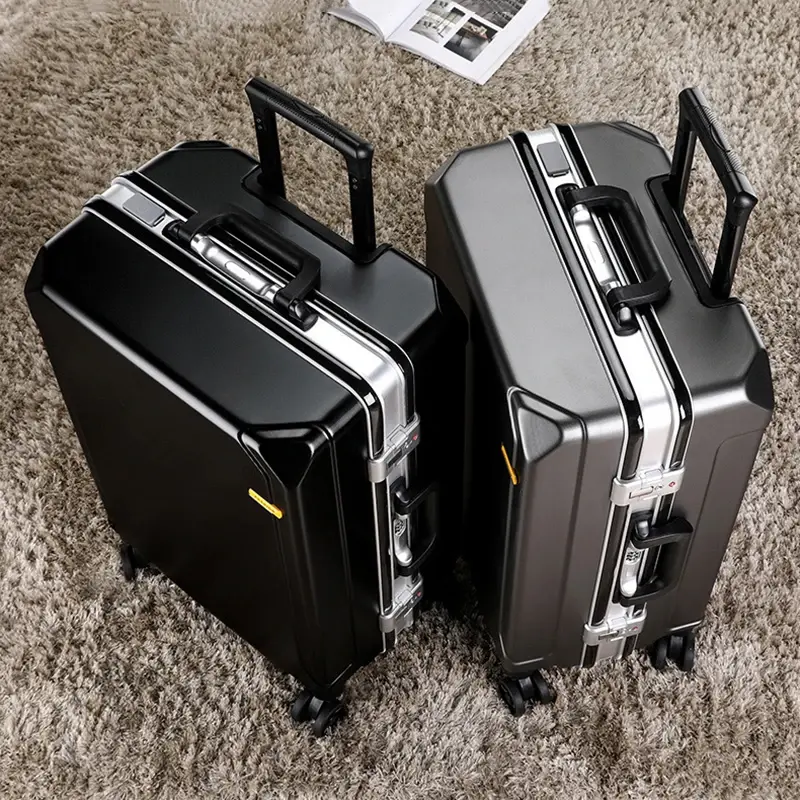 旅行用の頑丈なアルミフレーム付きスーツケース,流行の荷物用のユニバーサルバッグ,さまざまな色