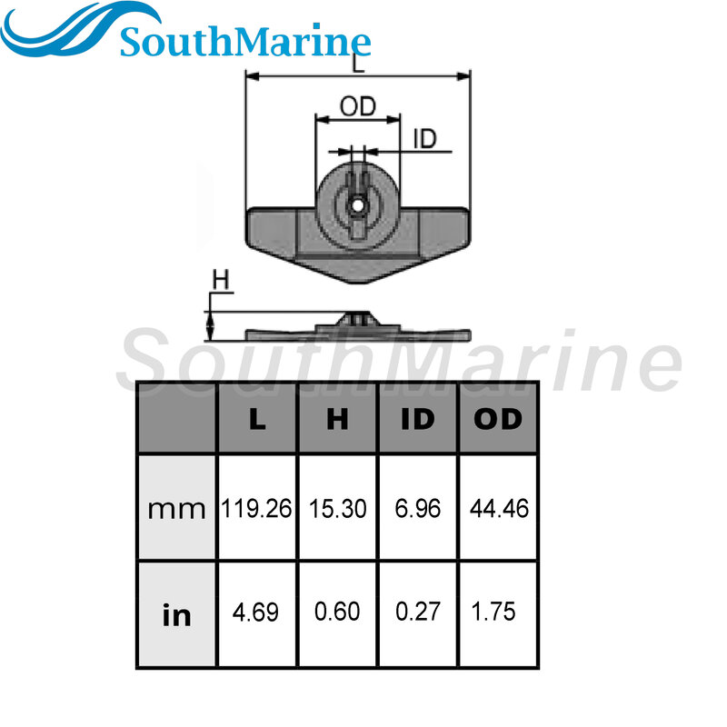ขั้วแอโนด6B4-45251-00ขับด้านนอกของมอเตอร์ปลอกล่างสำหรับเครื่องยนต์เรือยามาฮ่า9.9HP E15DMH E9.9DMH 15HP