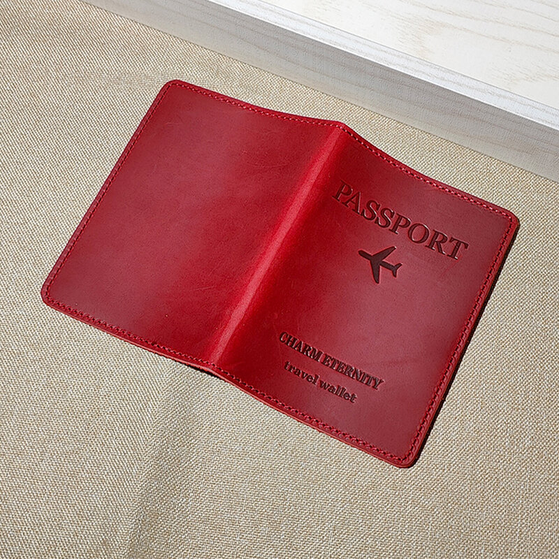 KCaroline-Couverture de passeport en cuir véritable pour hommes et femmes, support de passeport universel, étui de passeport, évaluation de voyage
