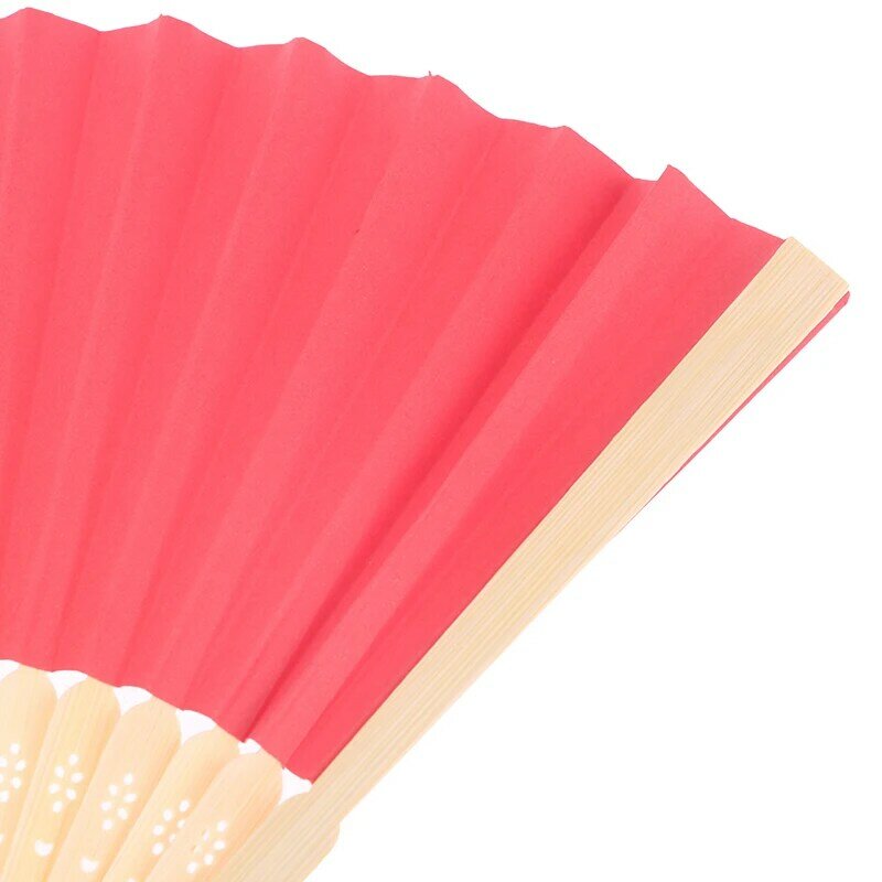 1Pcs DIY Crafts Chinese Style Vintage Hand Fan Folding Fans Dance Wedding Party Solid color folding fan