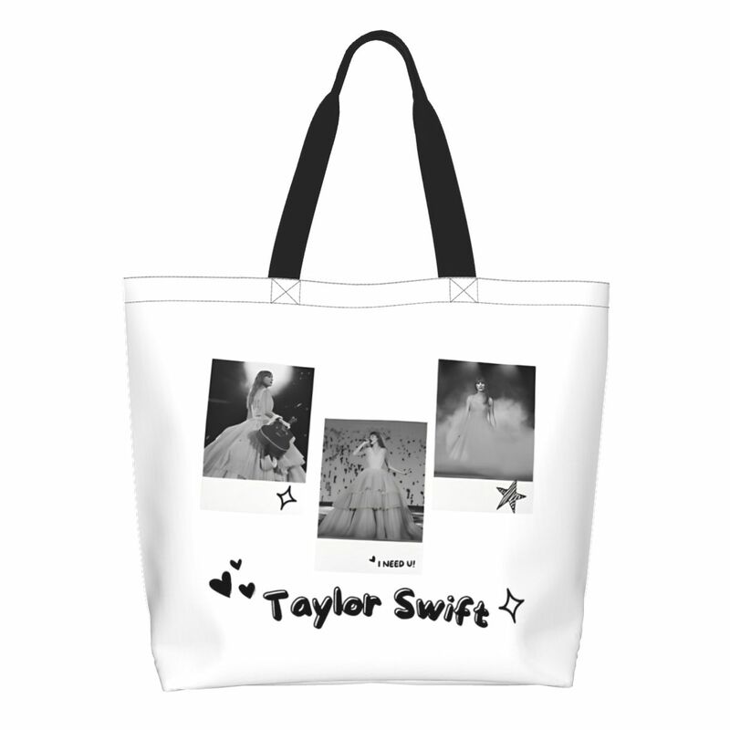 Swifts Singer Ttpd Music 2024 Large Capacity Grocery Bag Merch Ulzzang Tote Bags For Woman