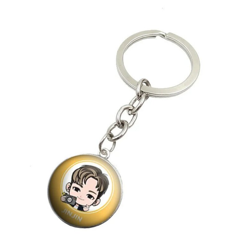 Kpop ASTRO Metal Keychain AROHA Bag Pendant Cartoon Character Image Keychain Cha Eun Woo MJ JINJIN MOONBIN Gift Fans Collection