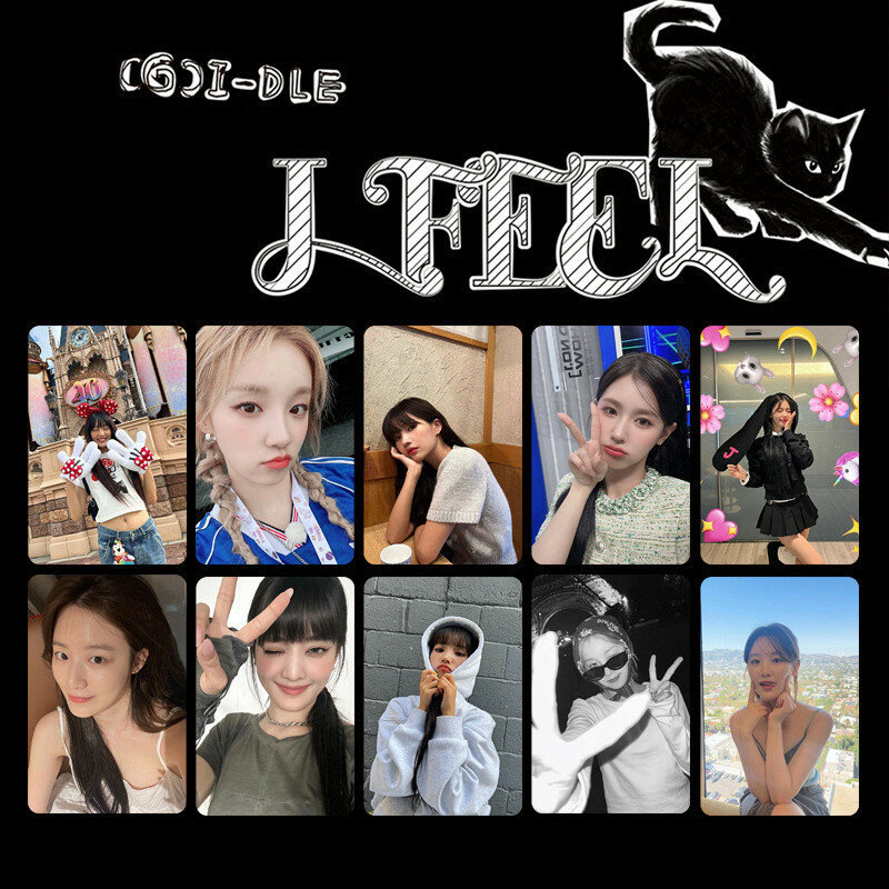 10 szt. KPOP (G)I-DLE dziewczyny GIDLE Selfie fotokartka Album LOMO kartka MINNIE SHUHUA YUQI SOOJIN MIYEON ulubiona pocztówka prezentowa dla fanów
