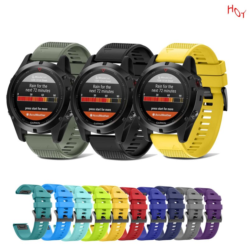 NUOTUO Strap for Garmin Fenix 5X/3/3HR 26mm22mm Band Sport Silicone Watchband With Easy Fit Belt for Fenix 5/Forerunner 935