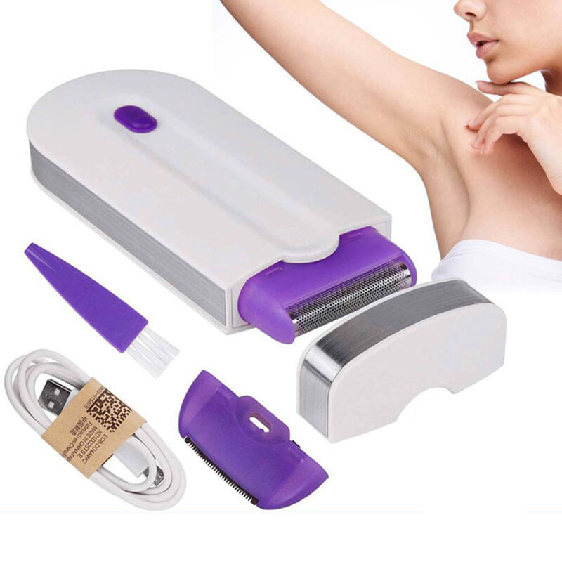 Depiladora eléctrica recargable 2 en 1 para mujeres, dispositivo de depilación indoloro, Sensor instantáneo, afeitadora ligera, envío directo
