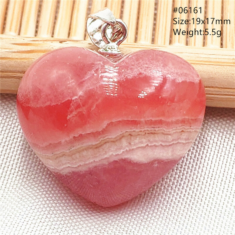 Natural Rose Rhodochrosite Pendant Necklace Heart Red Rhodochrosite Love Bead Pendant Necklace Women Rare Rose Necklace AAAAA