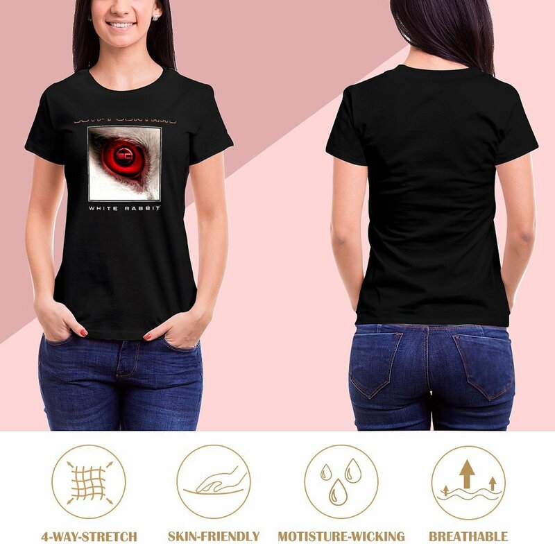 Ägypten zentral: weißes Kaninchen (alternative Kunst) T-Shirt Kurzarm T-Shirt süße Tops Tops für Frauen