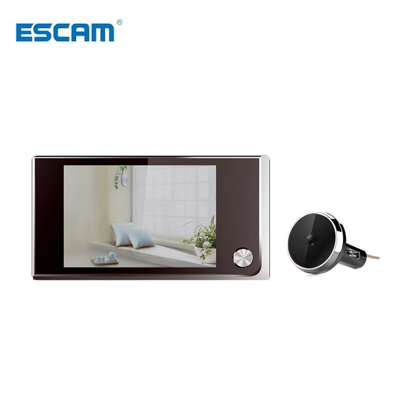 Escam C01 3.5 Inch Màn Hình LCD Kỹ Thuật Số 120 Độ Nhìn Trộm Màu Người Xem Ảnh Trực Quan Giám Sát Điện Tử Mắt Mèo Camera Chuông Cửa Camera
