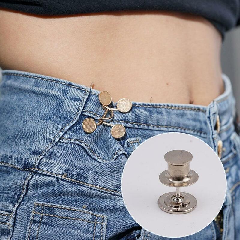 Botón de ajuste Invisible de Metal para Vaqueros, botón de cintura extraíble sin clavos, botón de ajuste de cintura desmontable, DIY