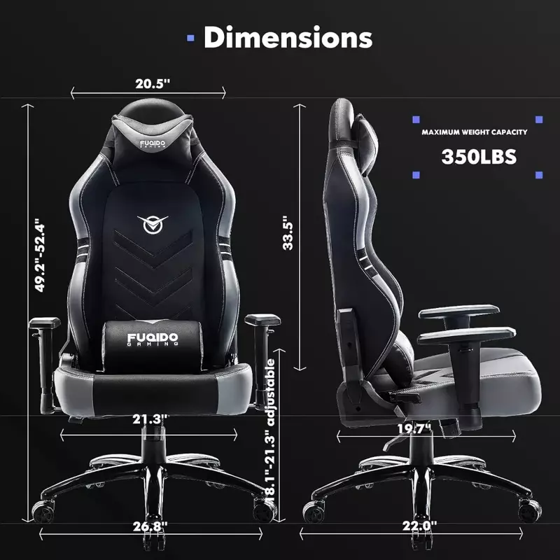 Kursi Gamer meja kantor ergonomis, dudukan PC dengan dudukan lebar ponsel besar dan tinggi