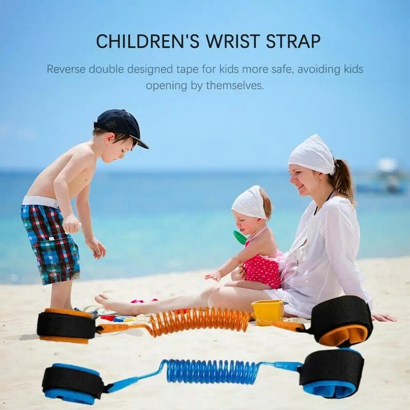 Correa de seguridad ajustable para niños, pulsera de enlace de muñeca antipérdida, segura para arnés de bebé, correa de cuerda, 1,5 m