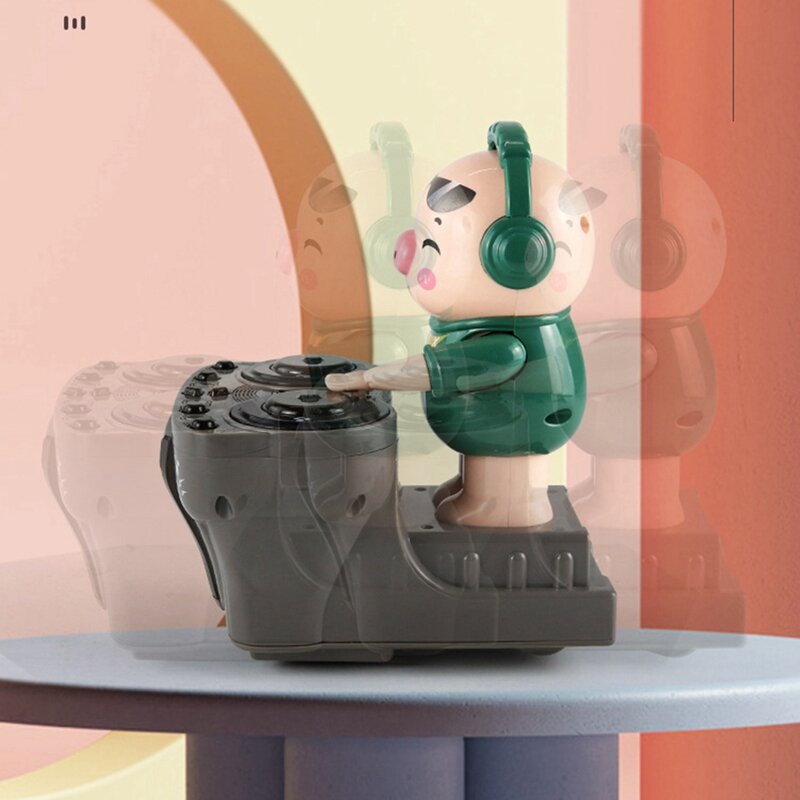 DJ Rock Pig giocattoli per bambini musica leggera divertente bambola elettronica per feste maiale Waddles balla giocattoli musicali