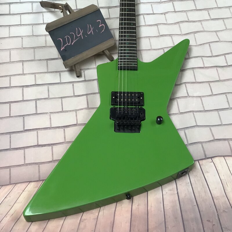Gratis pengiriman kustom gitar listrik 6-String Rosewood Fingerboard tersedia gitar warna hijau perangkat keras hitam guitarra