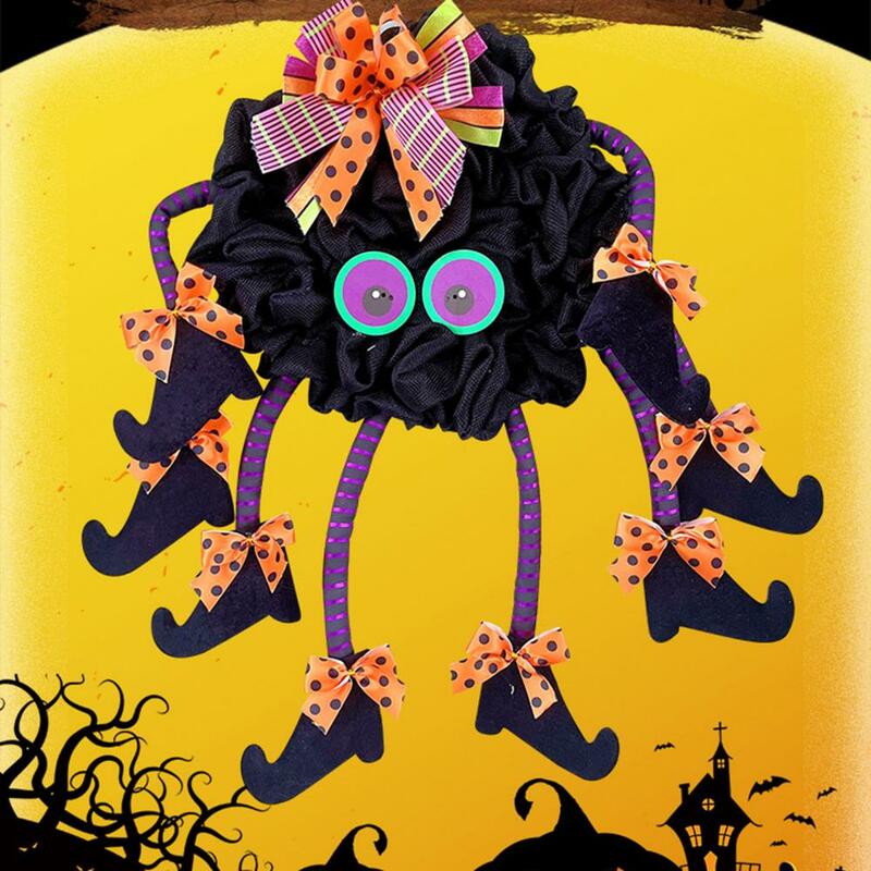Decoración de araña de Halloween, colgante de araña de Halloween, decoración colgante de puerta, tela suave, dibujos animados, múltiples patas