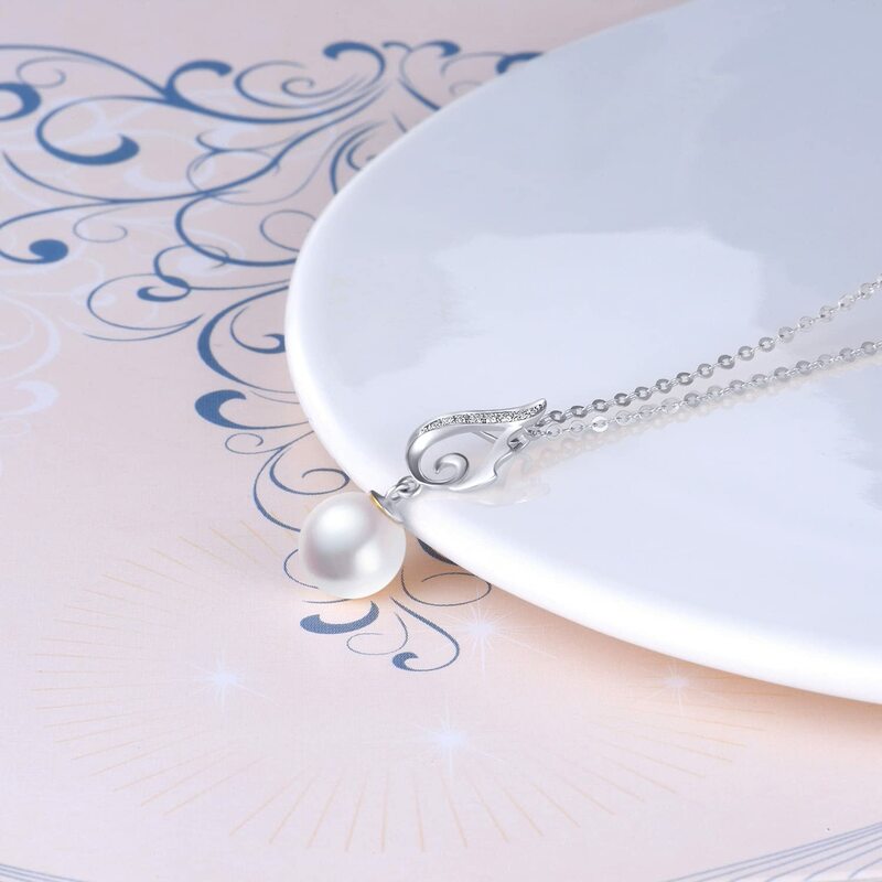 YFN 14k złote skrzydło perła naszyjnik dla kobiet elegancka biżuteria na prezent dla dziewczyn kobiet rocznica prezent 18 Cal