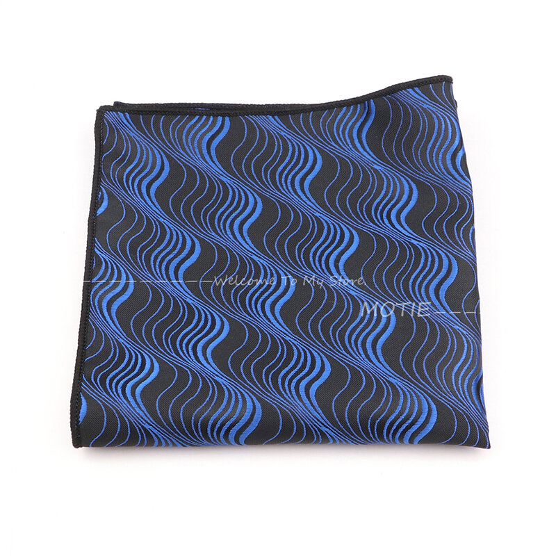 Nuovo fazzoletto Casual in poliestere Paisley fazzoletto quadrato tascabile floreale blu per abbigliamento quotidiano da uomo accessori per feste aziendali regalo