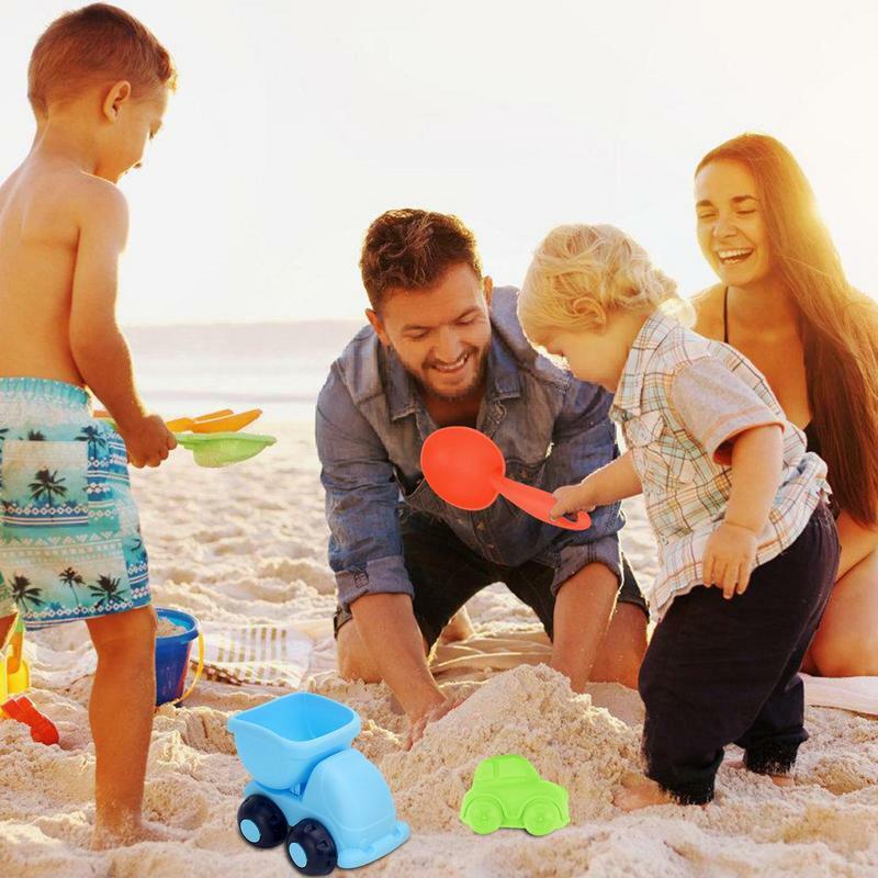 Beach Toys For Kids 5 Pieces Play Sand Children's Beach Set Silicone Summer Beach Toys For Backyard Lake Garden Swimming Pool