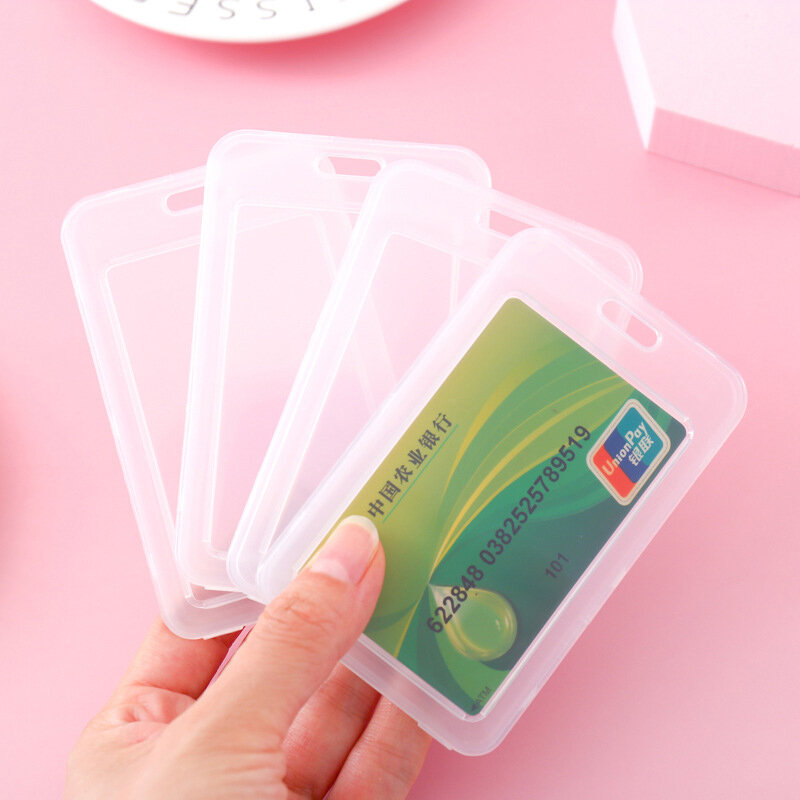 1 шт., простой прозрачный пластиковый чехол для визитной карточки