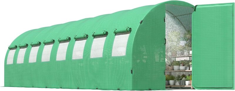 26x10x7ft Grote Inloopkas Voor Buitenshuis Met Bewateringssysteem Opgewaardeerd Draaideur Tunnel Kas Kit, Heavy Duty