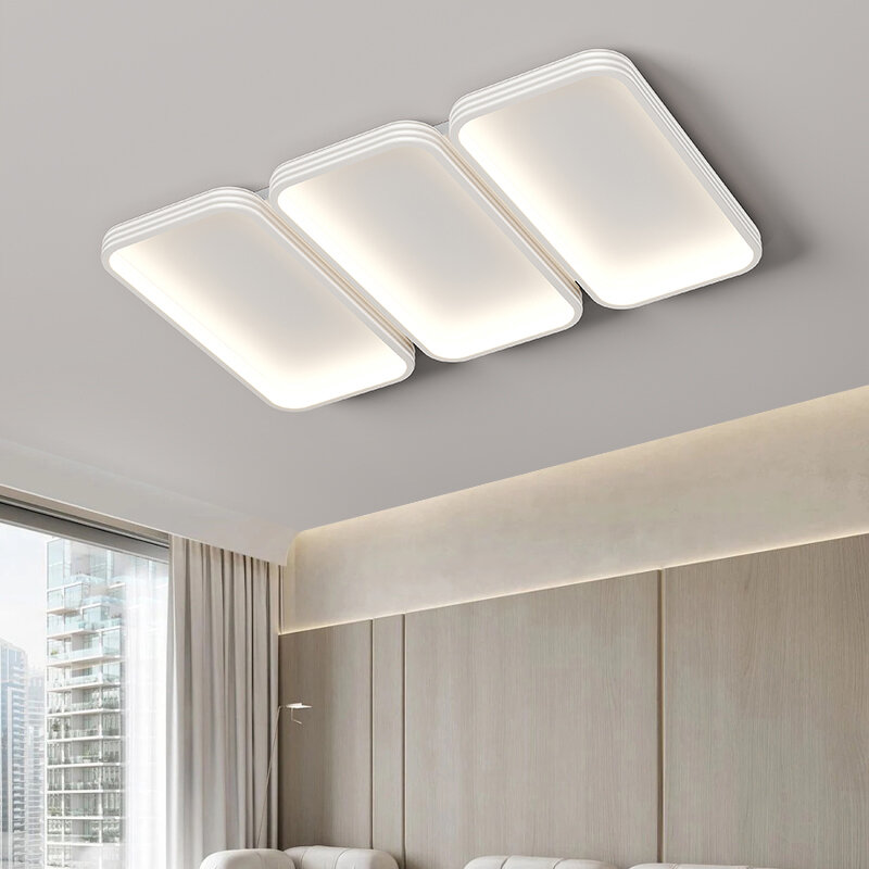 Plafonniers rectangulaires atmosphériques minimalistes, lumière de sauna moderne, lumière de luxe nordique, lampe principale de salon