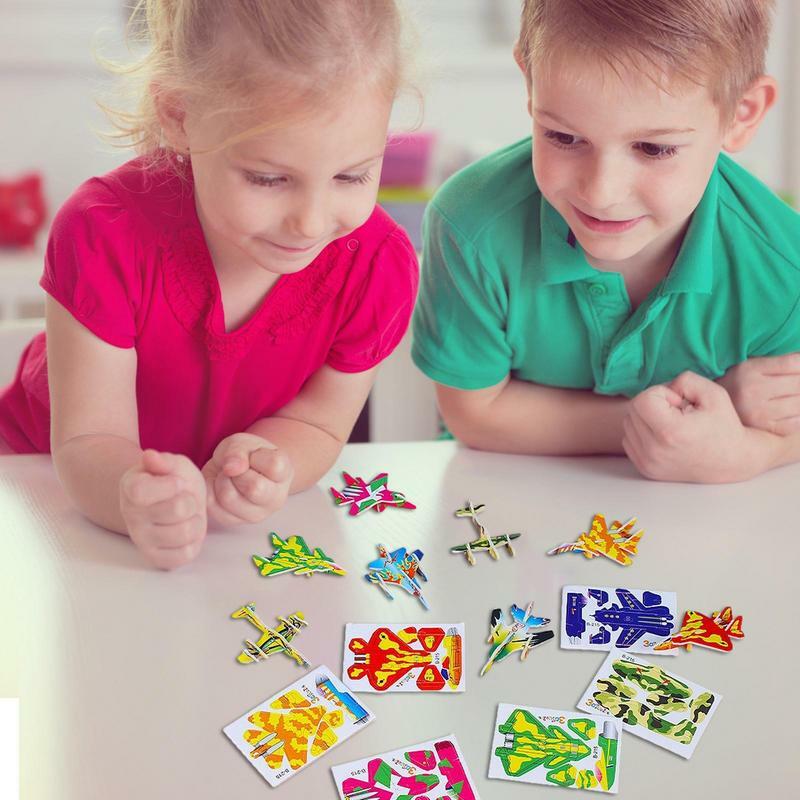 Samolot 3D Puzzle dla dzieci zabawka z pianki 10 szt. Teaser samolot dinozaur Puzzle rodzinne zabawki na noc dla dzieci Bo