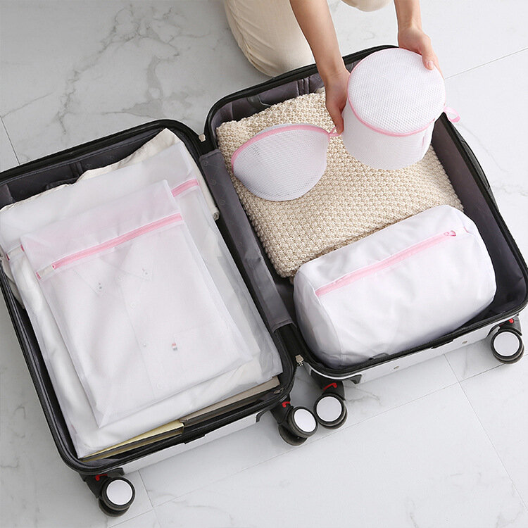 Zipper Slim Mesh Laundry Wash Bags Foldable Delicates Lingerie Bra Socks Underwear Washing Machine Clothes Protection Net