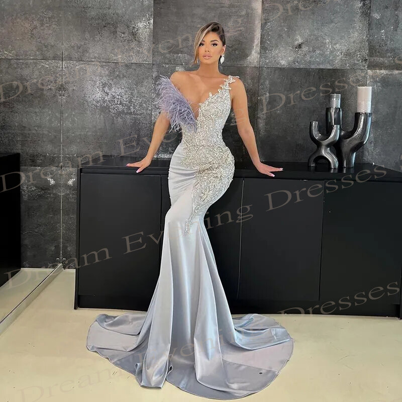 Fascinating Sexy Mermaid Exquisite Evening Dresses Ruched Sequined Stain Prom Gowns Sleeveless Vestidos Para Eventos Especiales