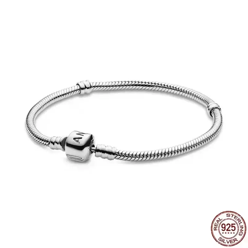 High quality bracelet 925 sterling silver striped silver letter bracelet suitable for designing charm beads D | Y couple gifts